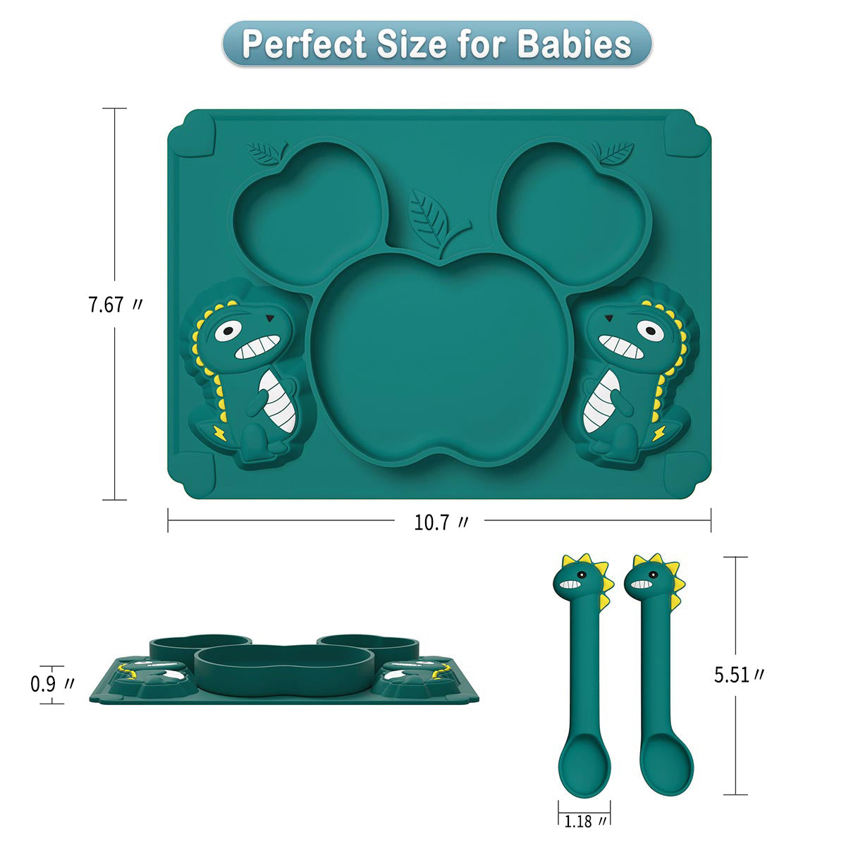 tidku dinnerware baby feeding silicone suction plate set