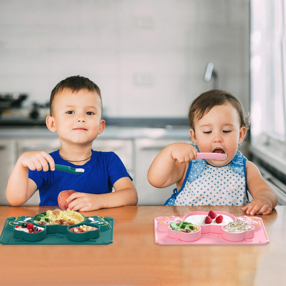 tidku dinnerware baby feeding silicone suction plate set