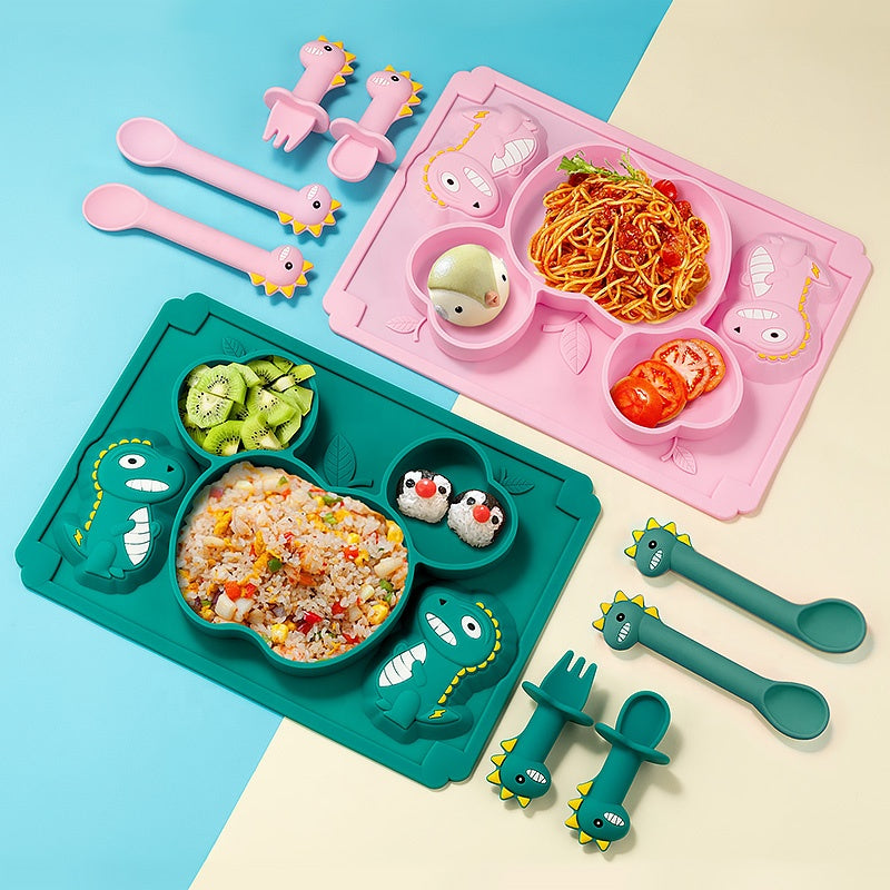 tidku dinnerware baby feeding silicone suction plate set